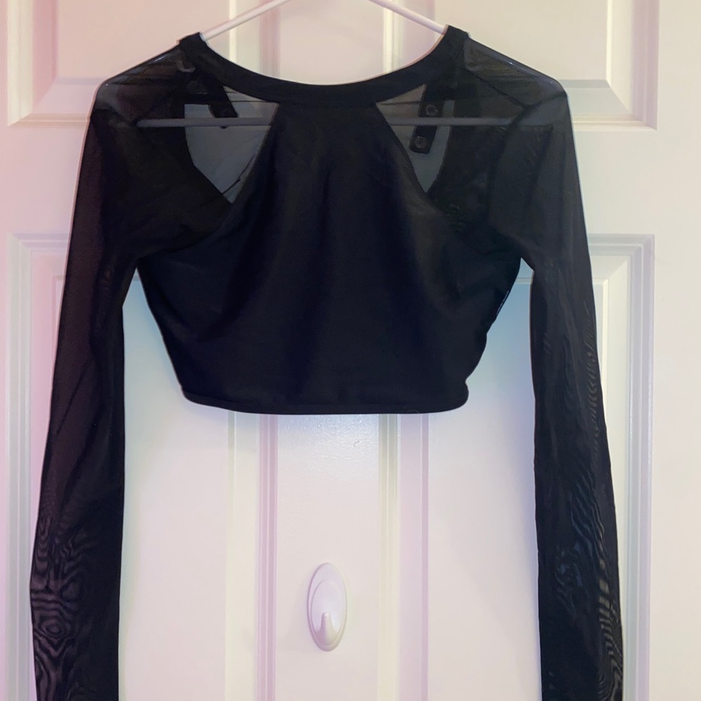 TWO black crop tops
